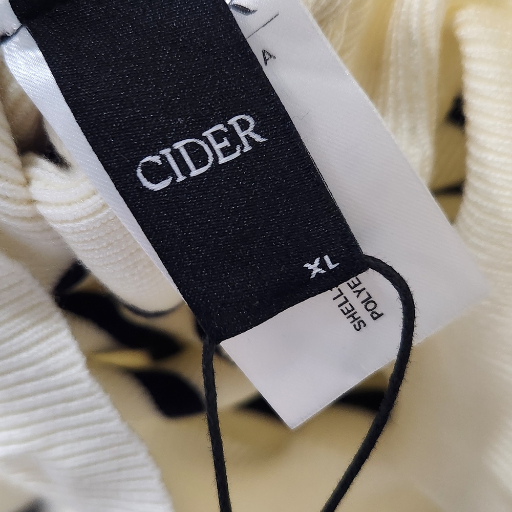 NWT - Cider Black and White Striped Sweater with Button Accents - Picture 2 of 12